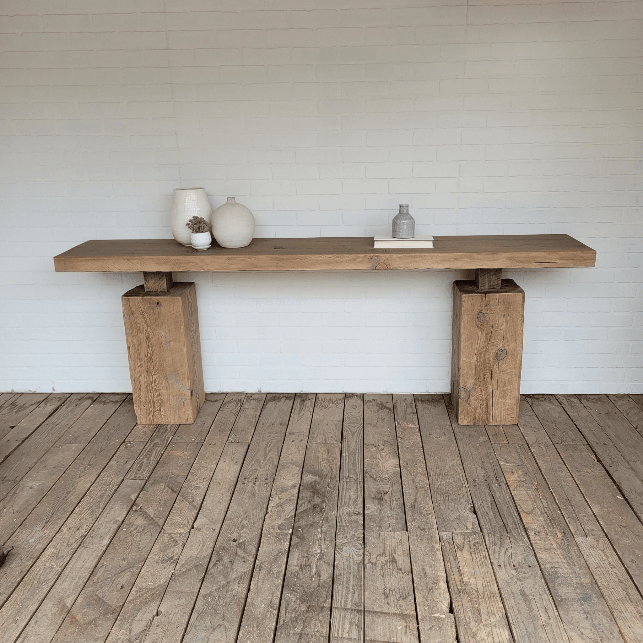 Reclaimed Wood Beam Console Table - Blackwood Custom Furniture