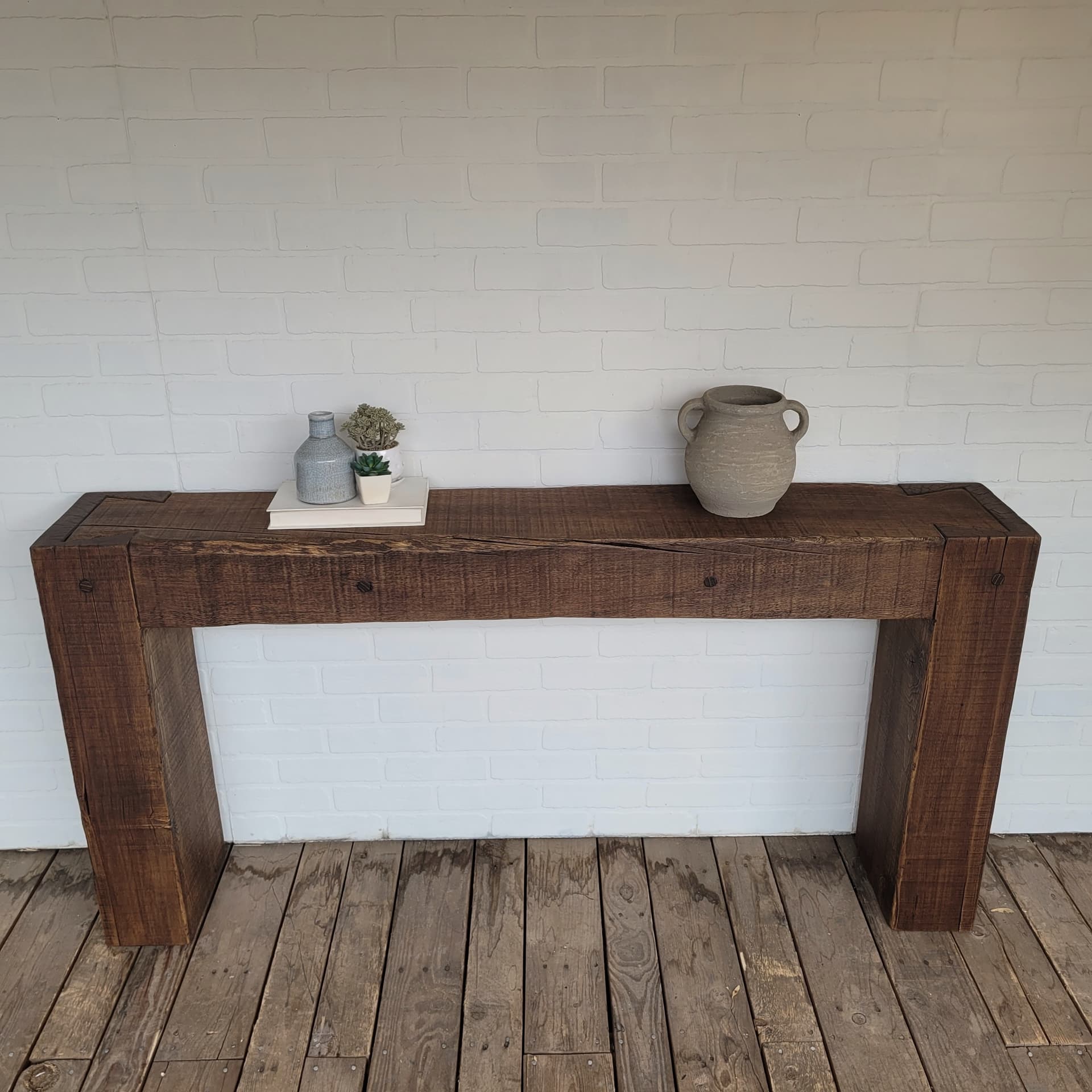 Custom walnut console table showcasing expert craftsmanship